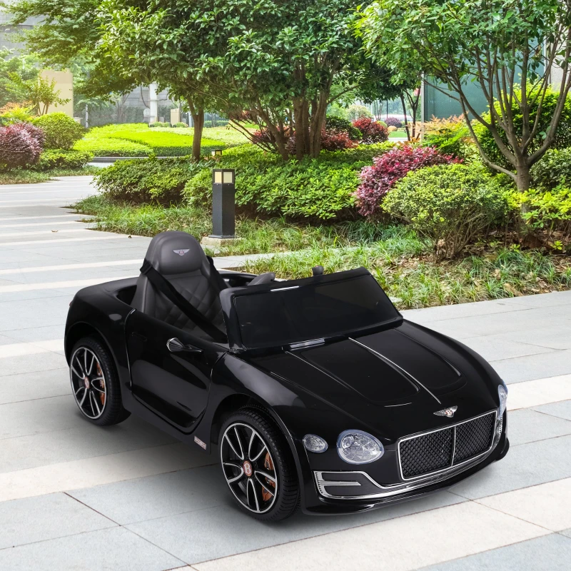 HOMCOM Bentley GT elétrico licenciado para crianças de 3-5 anos 2 velocidades com controle remoto farois musica preto