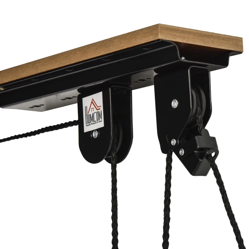 HOMCOM Suporte de bicicletas de teto  Roldanas  Cordas Altura Ajustável 25,1x 8,7x 1,5 cm carga 20kg