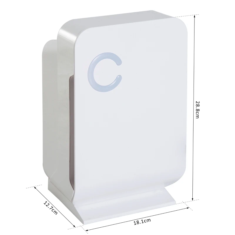 HOMCOM Mini Desumidificador de Ar Elétrico 1300ml Portátil Silencioso Desliga-se Automaticamente 400ml/24h 18.1x12.7x28.8cm