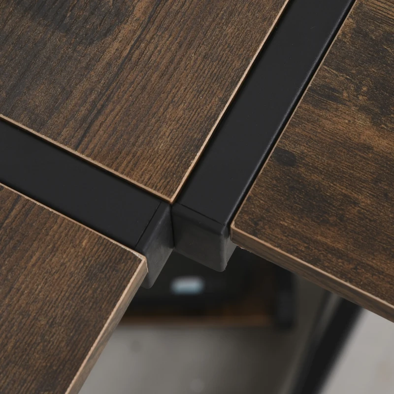 HOMCOM Mesa para computador de canto em forma de L com prateleira e suporte para CPU   155x115x91,5cm