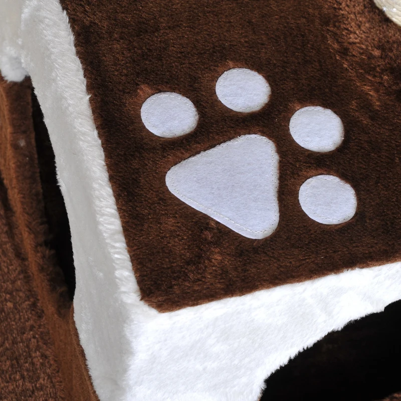 PawHut Arranhador para Gatos Árvore Arranhador Centro de Atividades Plataformas Casota Rato de Brincar 45x33x70 cm Sisal Natural