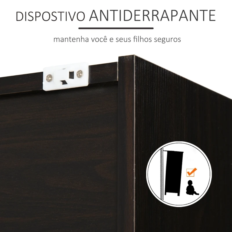 HOMCOM Estante para Livros de 5 Níveis com Prateleira Ajustável e Desenho Anti-Tombo Estante de Armazenamento 63x29,5x176 cm Preto