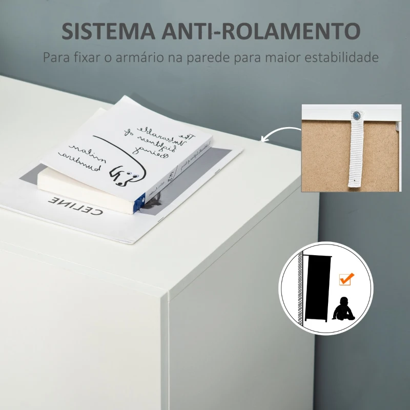 HOMCOM Aparador de Sala de Estar com 2 Portas Armário Auxiliar com 2 Prateleiras para de Livros Roupa Brinquedos Estilo Moderno 70x39x70cm Branco