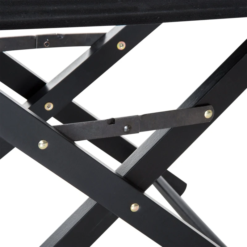 HOMCOM Cadeira de Realizador Dobrável de Madeira Cadeira de Maquilhagem 54x40x83cm Carga 120kg