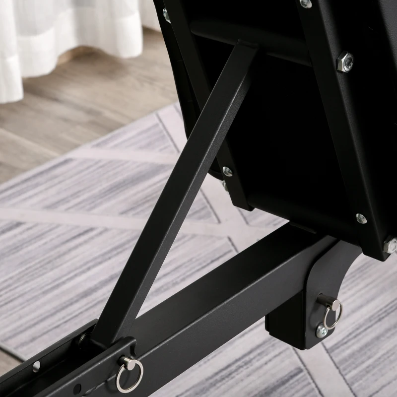 HOMCOM Banco de peso dobrável com altura ajustável e ângulo do encosto ajustável de 6 níveis para Elevação abdômen 130x37x45-108 cm preto