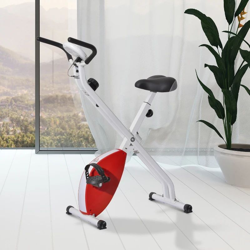 Bicicleta estática de 8 níveis com ecrã digital para fitness e spinning - Carga máxima 110kg - 41x66x104cm