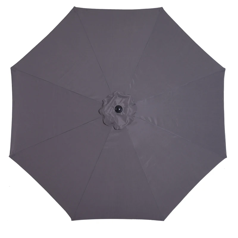 Outsunny Chapéu de Sol de Jardim Ø295x250cm com Manivela Chapéu de Sol Exterior com Mecanismo de Inclinação e Mastro Desmontável de Metal para Terraço Piscina Pátio Cinza Escuro