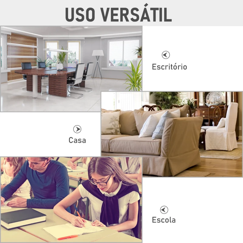 Vinsetto Placa de vidro com bandeja Inclui 4 marcadores e borracha 90x60x0,45 cm Branco