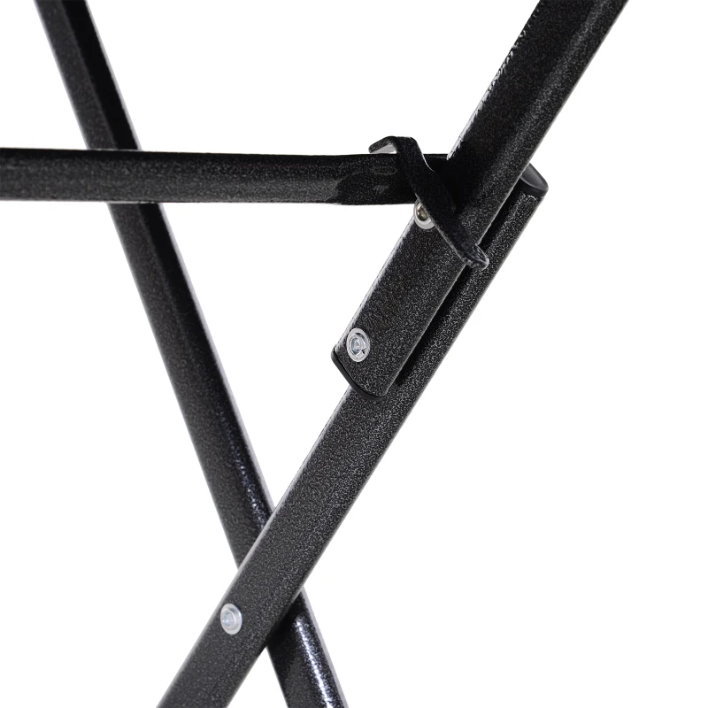 Outsunny Conjunto de Mesa e Cadeiras de Jardim Conjunto de Móveis de Exterior Dobráveis 61,6x61,6x74 cm e 57x44,5x81 cm  Preto