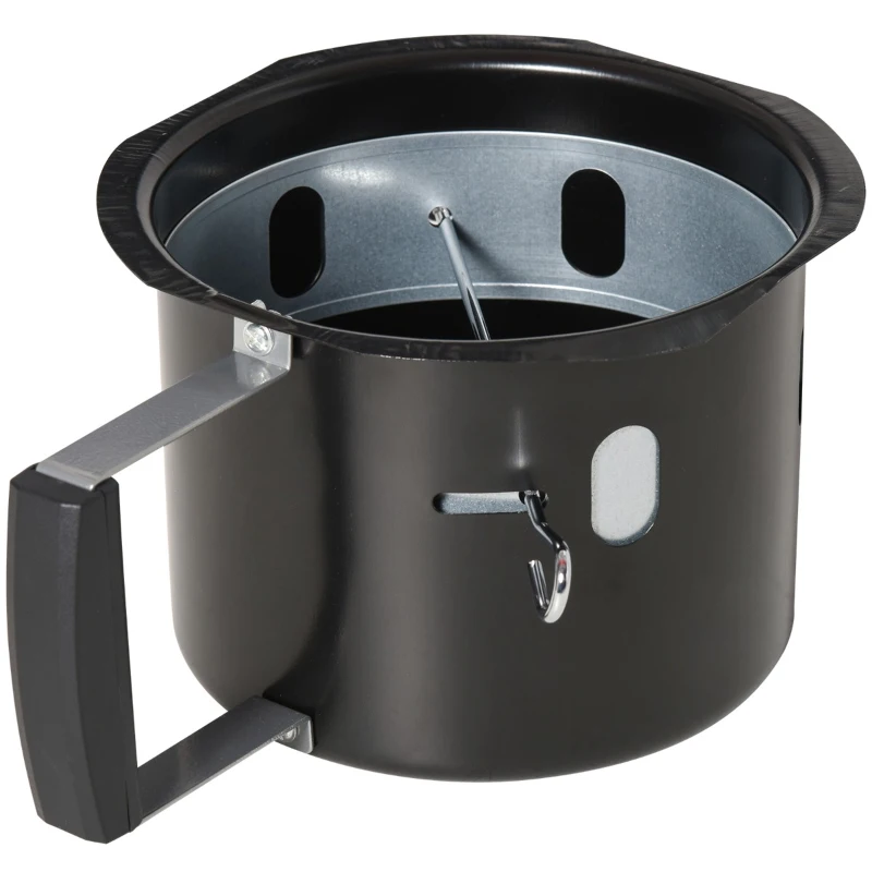 Outsunny Barbecue a Carvão com Termômetro Prateleira e Rodas para Jardim Exterior Campismo 57x63x94 cm Preto e Prata