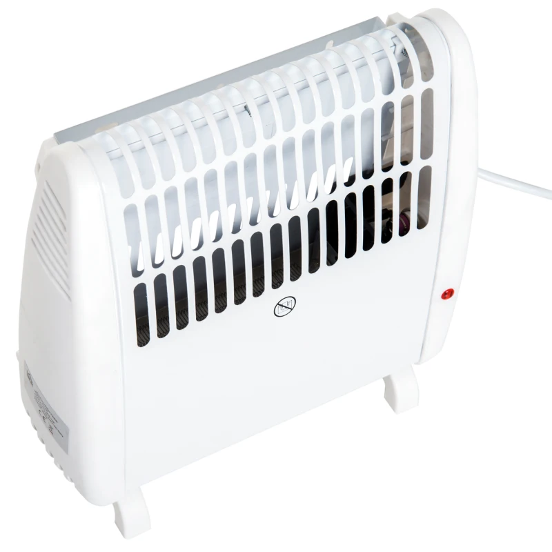 HomCom® Mini Aquecedor 400-450W Aquecedor Eléctrico com Termóstato Temperatura Ajustável 0-90℃ 27.5x12.7x27.5cm
