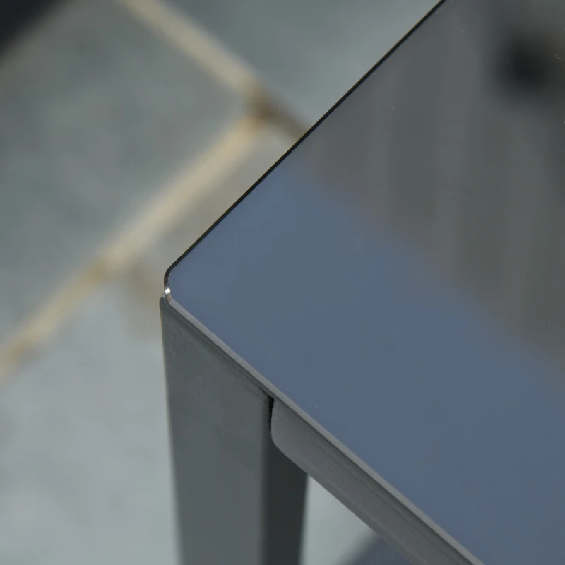 Outsunny Conjunto de Móveis de Jardim de vime 3 Peças com 1 Mesa 42,5x40x39 cm 2 Poltronas 63x57x76 cm Almofada Acolchoada para Pátio Varanda Cinza