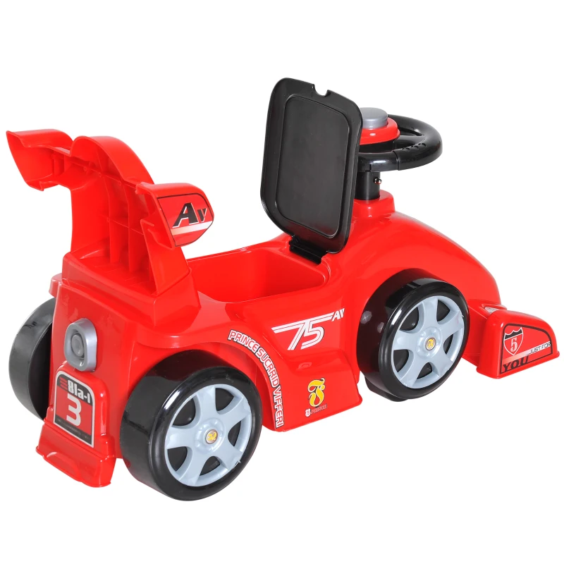 HOMCOM Carro Correpasillos Infantil Carro sem pedais para bebê Brinquedo andador Estilo de corrida com buzina   70.2x32.5x41cm
