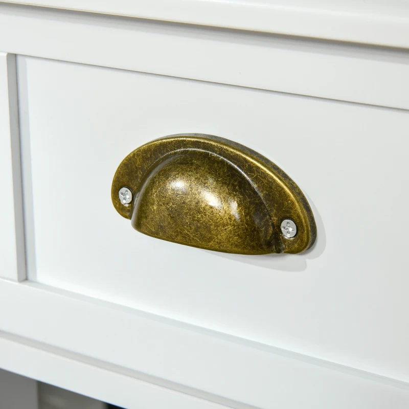 HOMCOM Mesa de Apoio com Gaveta e Prateleira de Armazenamento Estilo Moderno 30x30x75cm Branco