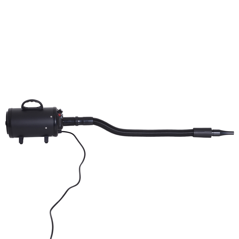 PawHut Secador de Cabelo para Cão de Estimação Gato Profissional Secador de Cabelo Aquecedor 2400 W Tubo Flexível Silencioso 4 Boquilhas