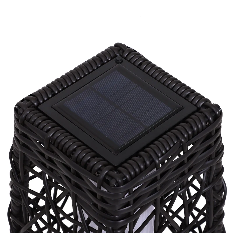 Outsunny Candeeiro de Pé VIME Luz LED Solar Ecológico para Interior Exterior Marco de Metal 19x19x68cm