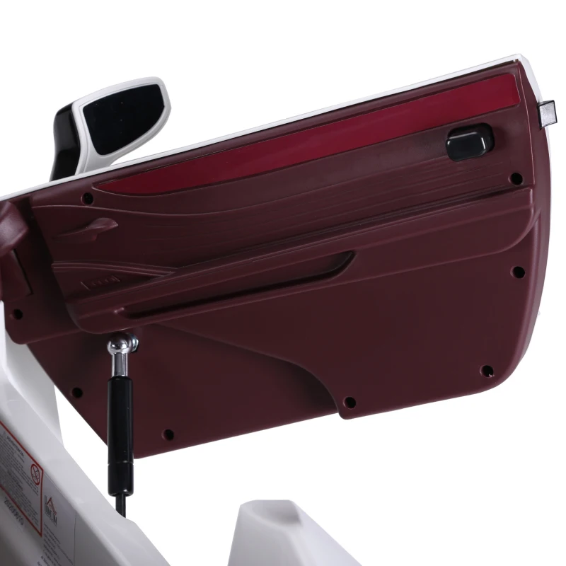 HOMCOM Carro elétrico para crianças acima de 3 anos de controle remoto e manual com música 106x63x44 cm Branco