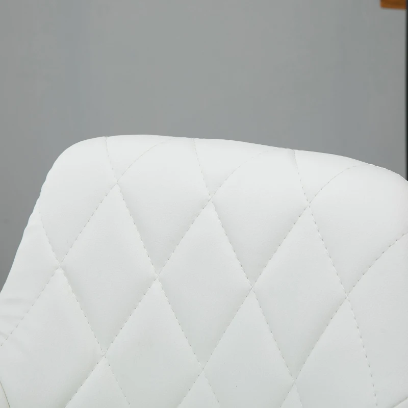 HOMCOM Conjunto de 2 Bancos de Bar Giratórios com Altura Ajustável Bancos Altos Moderno de Cozinha com Base Redonda e Apoio para os Pés 51,5x48x83-104cm Branco