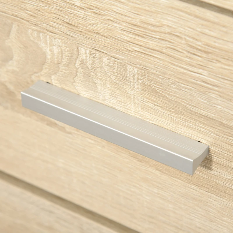 HOMCOM Cómoda com 4 Gavetas Cómoda Auxiliar de Armazenamento Moderna para Dormitório Corredor Sala de Estar 76x35x72cm Carvalho e Branco