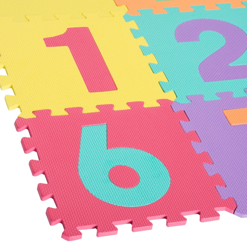 HOMCOM Tapete de quebra-cabeça para crianças de 40 peças Tapetes de espuma EVA com área de cobertura 3,6m2 Não tóxico 31x31x1 cm Multicolor
