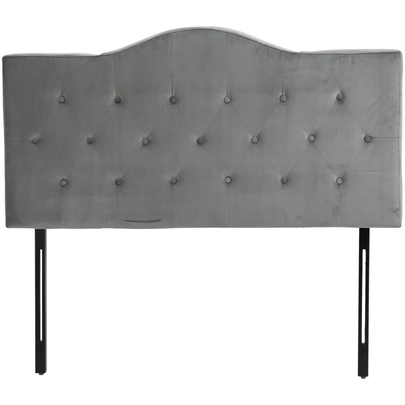 HOMCOM Cabeceira Cama 150 cm de madeira Acolchoado de Esponja Pernas de borracha 153x8x134cm Cinza