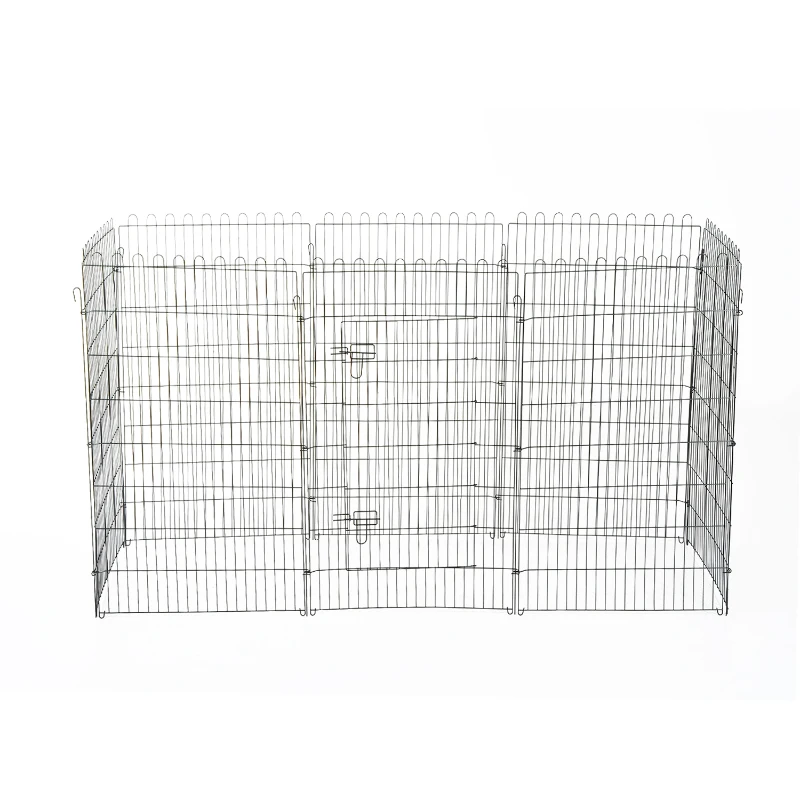 Parque Cães Gaiola Dobrável Animais de Estimação Cerca Treino Cachorros 8 Barreiras 71x122 cm