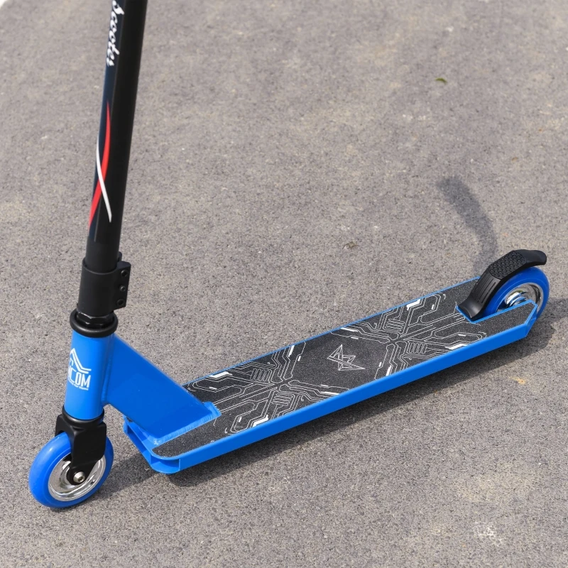 HOMCOM Trotinete de Acrobacias e Saltos Trotinete Freestyle para Adolecentes acima de 14 anos e Adultos Carga 100kg 68x46x84cm Azul