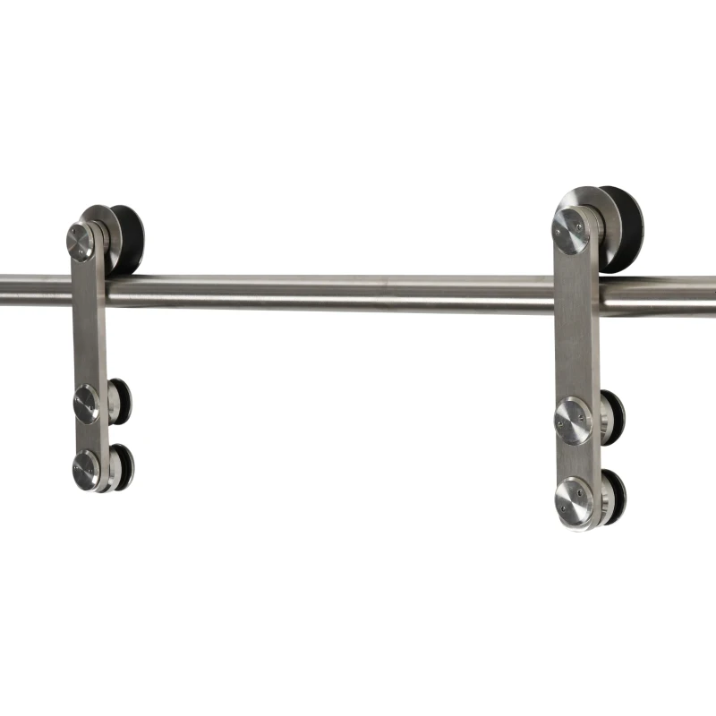 HOMCOM Acessórios para portas deslizantes Montagem de trilhos para portas deslizantes Sistema de trilhos de aço inoxidável com parafusos auto-roscantes e de expansão Ф2,5x200 cm