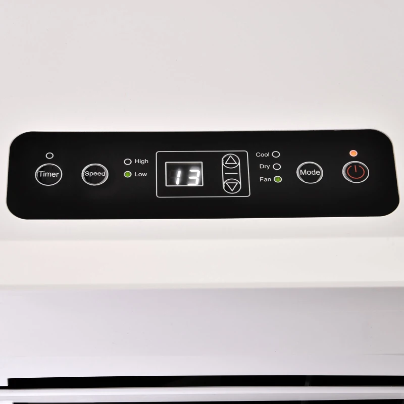 HOMCOM Ar Condicionado Portátil 7000BTU 3 em 1 Refrigerador Desumidificador e Ventoinha com Temporizador LED e Controlo Remoto Silencioso 30,5x32,8x67,8 cm Branco