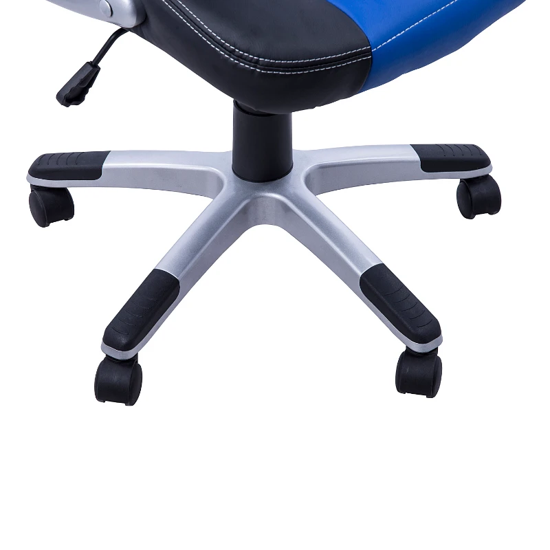 HOMCOM Cadeira de escritório gaming ergonômica altura ajustável preto azul e branco
