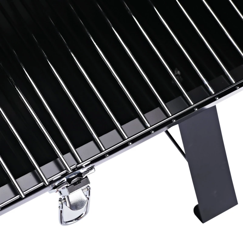 Outsunny Barbecue a Carvão de Mesa Compacta com Termômetro e Alças para Jardim Exterior Campismo 50x35x39 cm Preto