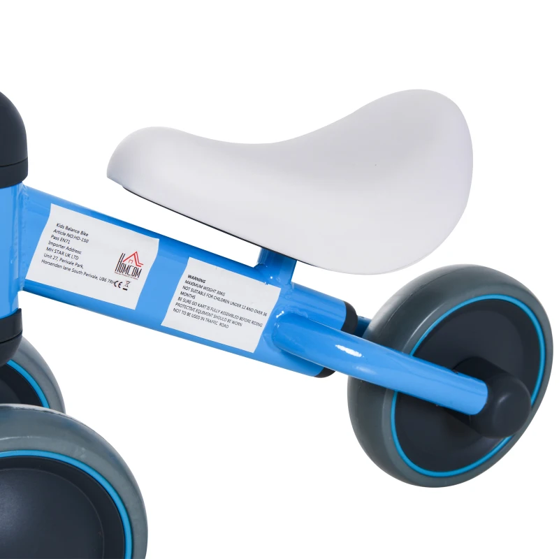 HomCom® Triciclo bicicleta sem pedais para crianças acima de 18 meses Azul 47x19x35cm