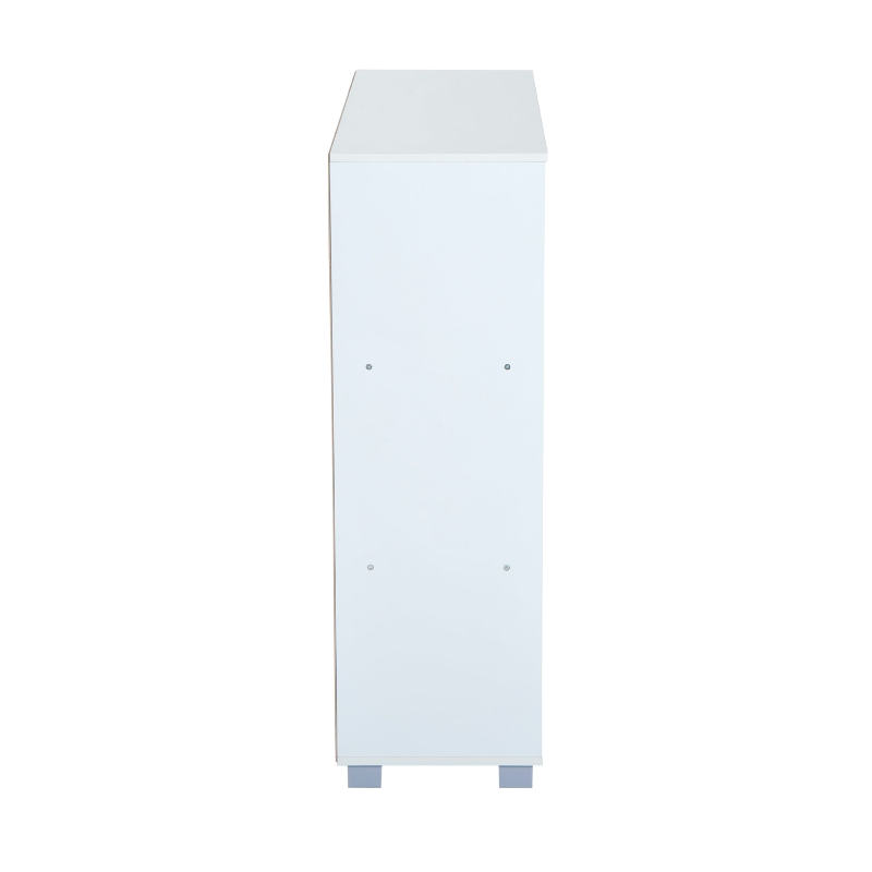 HomCom® Armário Baixo tipo Organizador Multifuncional de 3 Níveis – Cor Branco e Carvalho- 89.5x30x93cm
