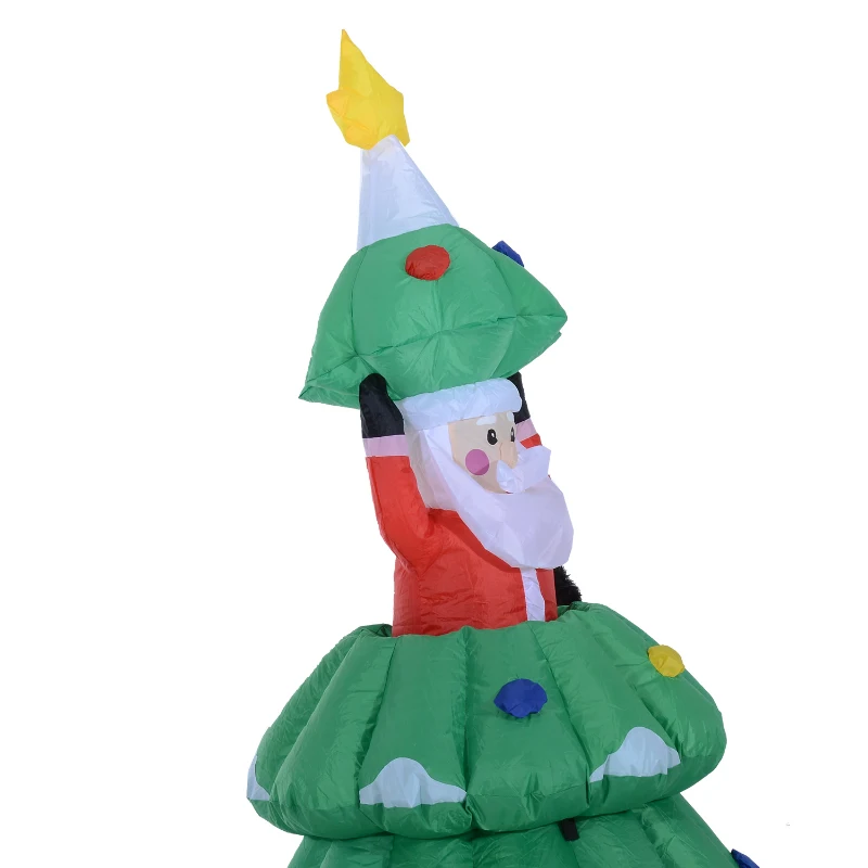 HomCom® Árvore de Natal Multicor Pano 80x70x130-160cm