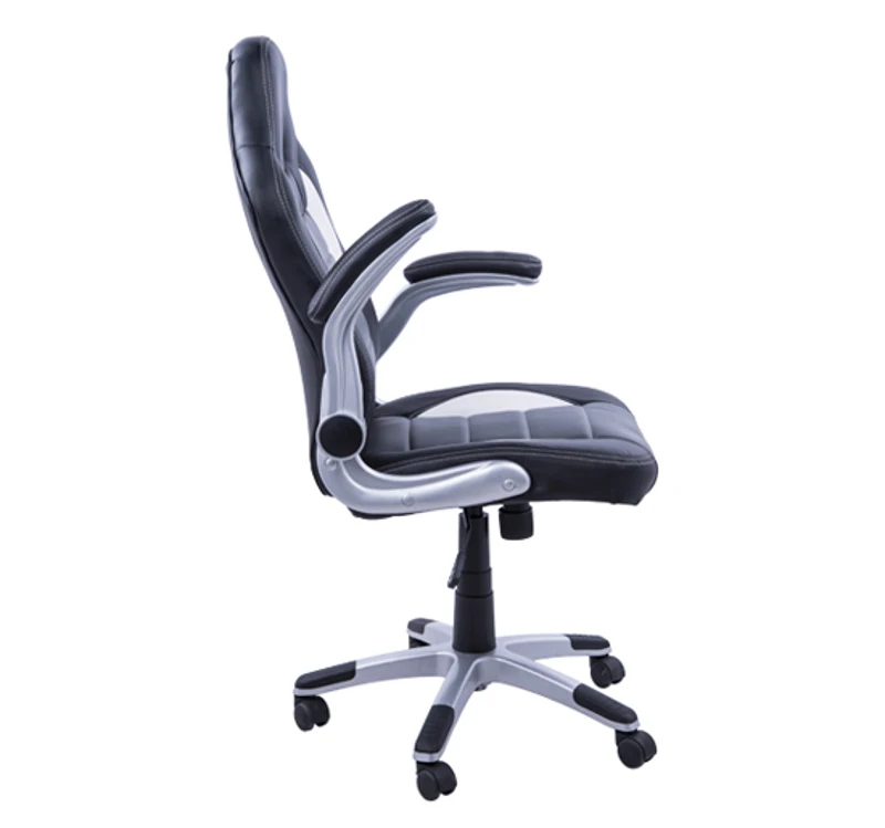 HomCom Cadeira de Escritório Executiva Desportiva tipo Racing- Cor: preto, cinzento, branco