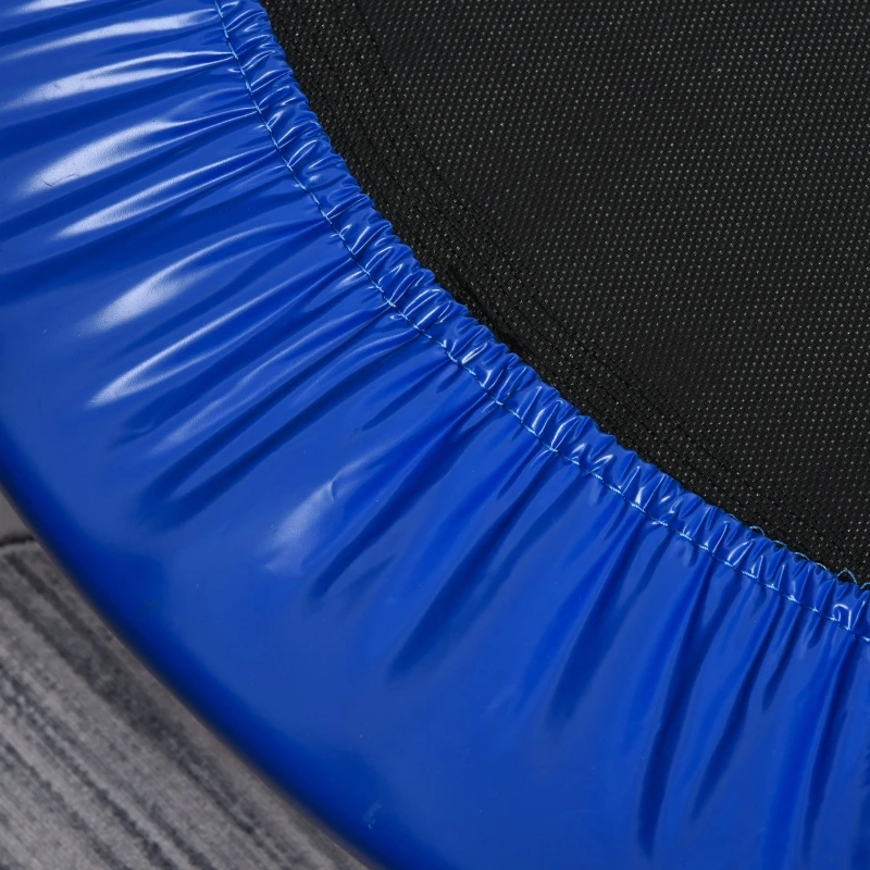 HOMCOM Cama Elástica Fitness Ø100cm Trampolim de Aço com 36 Molas Protetor de Borda Incluido para Treinamento Interior Carga 100kg Preto e Azul