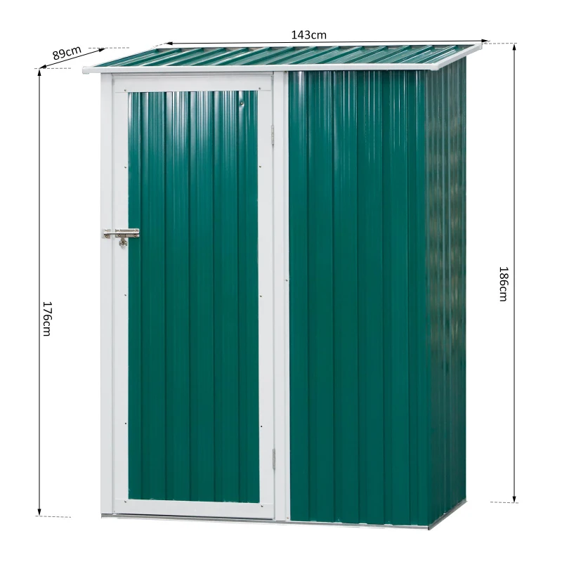 Outsunny Galpão de jardim com porta com trava 143x89x186cm