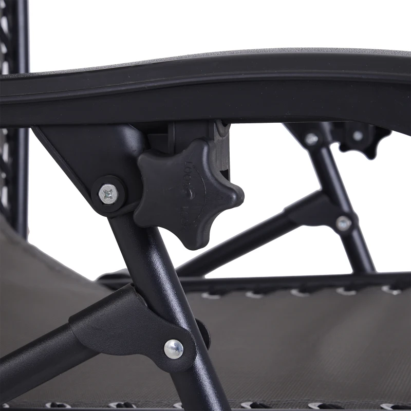 Outsunny Espreguiçadeira Dobrável de Jardim Espreguiçadeira de Gravidade Zero para Pátio Terraço Carga Máxima 120kg 90x65x110 cm Cinza