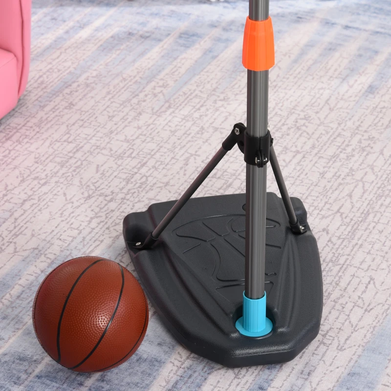 HOMCOM Tabela de basquetebol para crianças acima de 6 anos com suporte de altura ajustável e base recarregável incluídos 32x65x126-158 cm