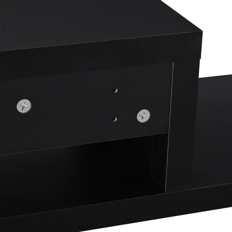 HOMCOM movel flutuante de TV para televisão de até 60 polegadas  com 2 prateleiras de madeira 152,4x29,8x21 cm Preto