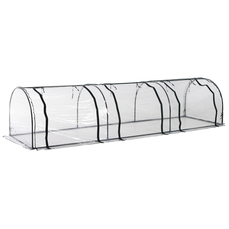Outsunny Estufa para Jardim, Terraço Cultivo de Plantas Estufa de Jardim Caseiro, tipo Túnel, Moldura de Aço e PVC 350x100x80 cm