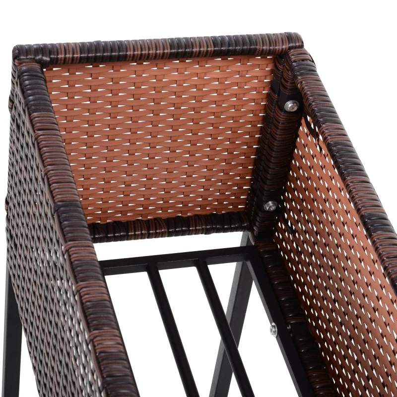 Outsunny Suporte para Vasos de Plantas Exterior para Horta Vertical Mesa de Cultivo Retangular sem Fundo com Prateleira e Pés Elevados para Terraço Pátio 70x30x70cm Marrom