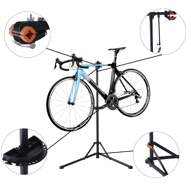 HOMCOM Suporte para Bicicleta Aço Preto 85x59x100-159 cm