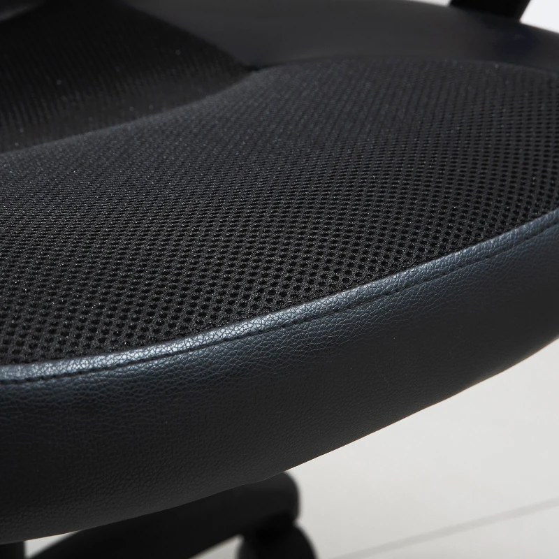 Vinsetto Cadeira de Escritório Giratória com Altura Ajustável Função Basculante Apoio para os Braços e Encosto Alto 64x65x113-123 cm Preto