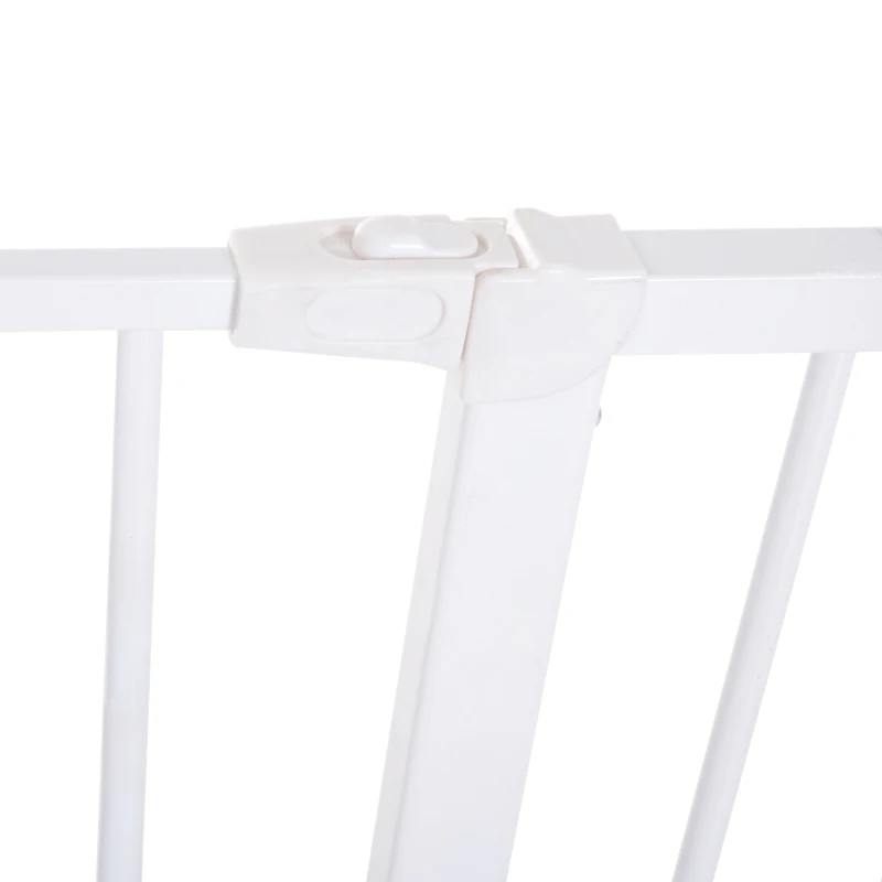 PawHut Barreira de Segurança para Animais de Estimação Extensível para Escadas e Portas Barreira de Segurança para Cães 76-107x76 cm Branco