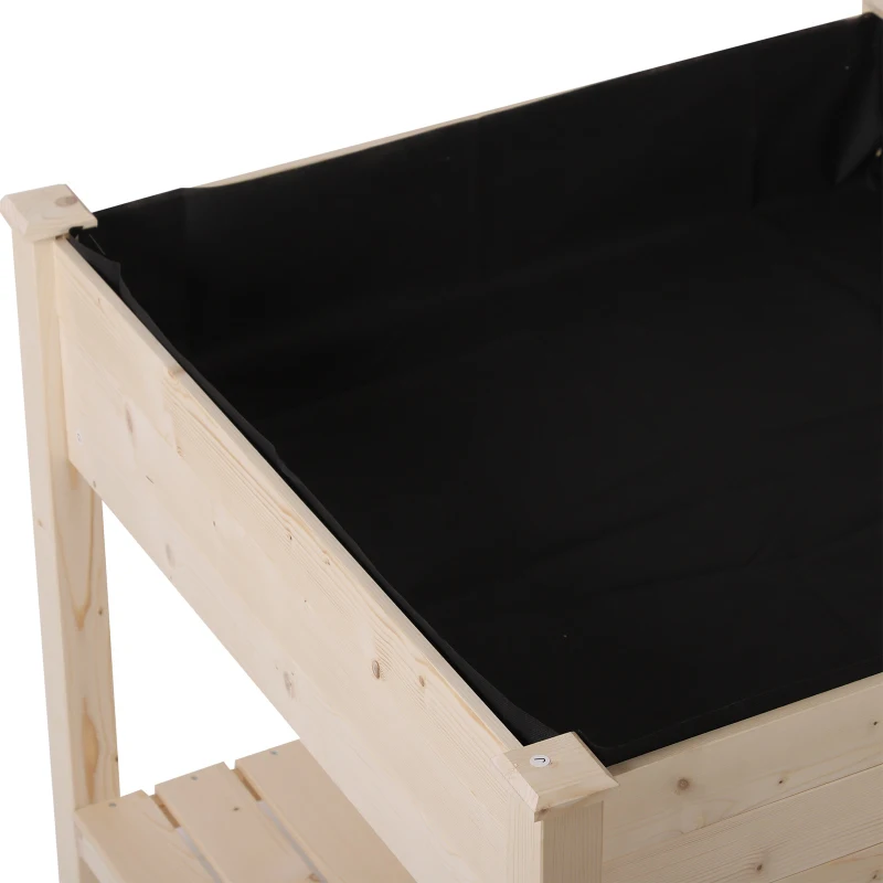 Outsunny Horta urbana   Mesa de cultivo vintage   Com prateleira de armazenamento  para plantação   91x91x81cm De madeira