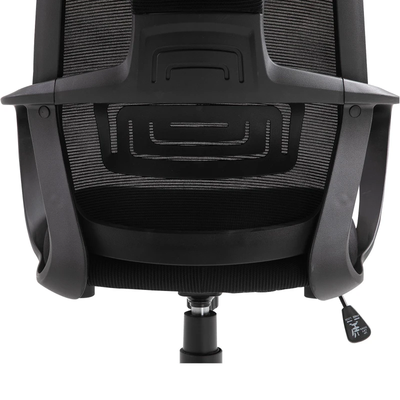 Vinsetto Cadeira de escritório ergonômica Cadeira de mesa inclinável ajustável em altura com encosto de braço Encosto de cabeça 5 rodas Suporta até 120 kg 64x58x116-126 cm Preto