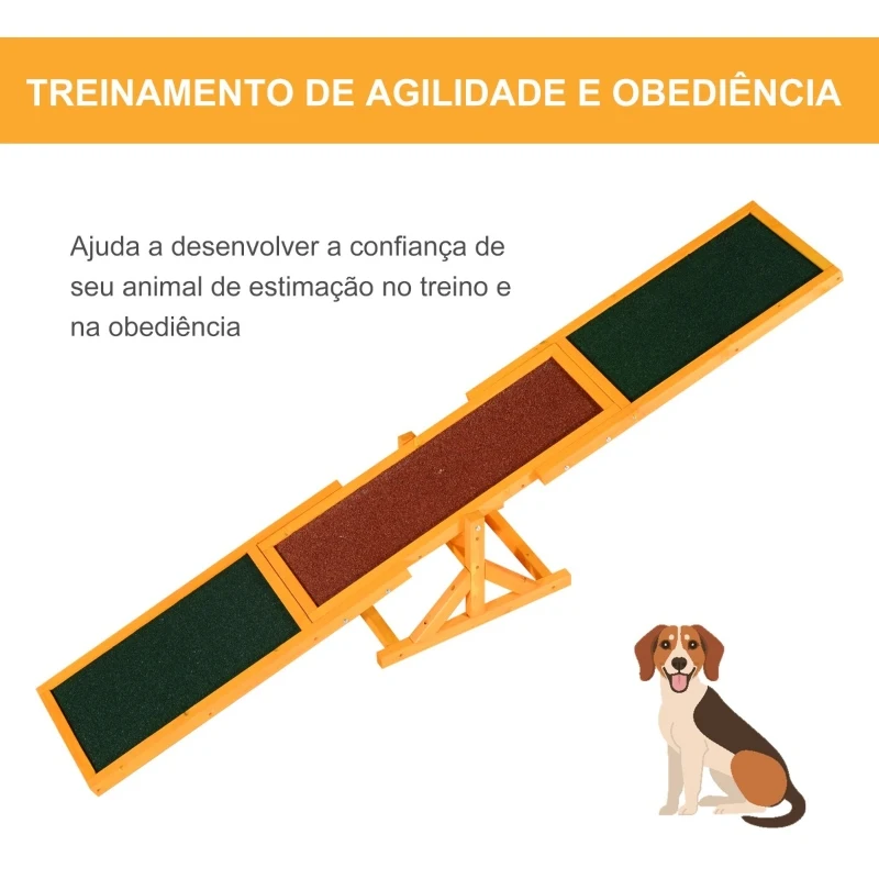 Pawhut Rampa Agility para Cães Rampa de Treinamento para Animais de Estimação Antiderrapante Máx. 50Kg 180x30x30 cm Multicor