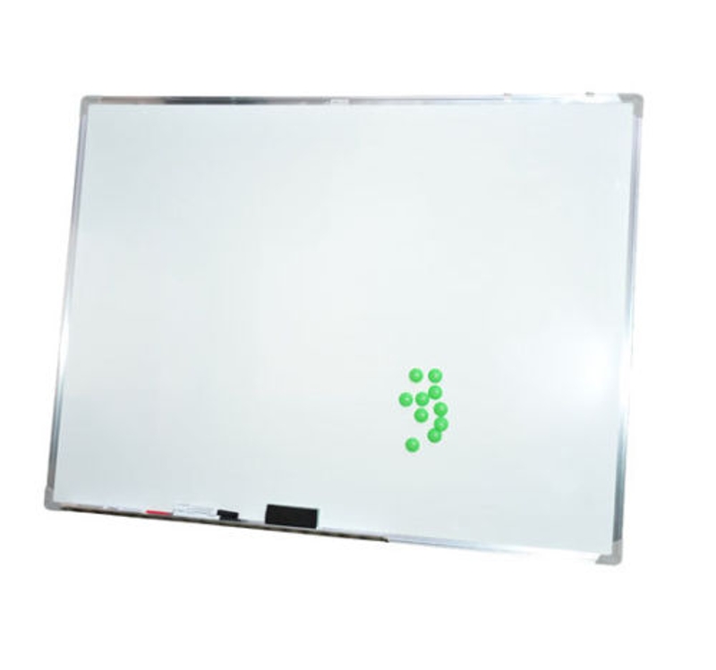 Quadro magnético branco com 10 ímãs, 1 borracha e 4 marcadores - branco - 110x80cm