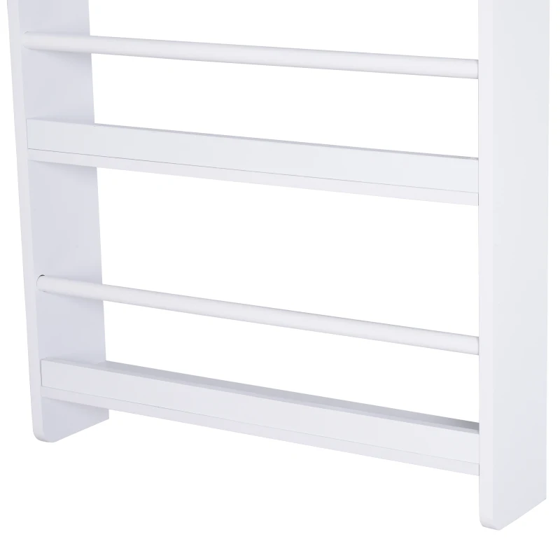 HOMCOM Estante de Parede para Livros com 4 Prateleiras Estante de Livros para Escritório Dormitório Entrada Carga Máxima 30 kg 56x12x113 cm Branco
